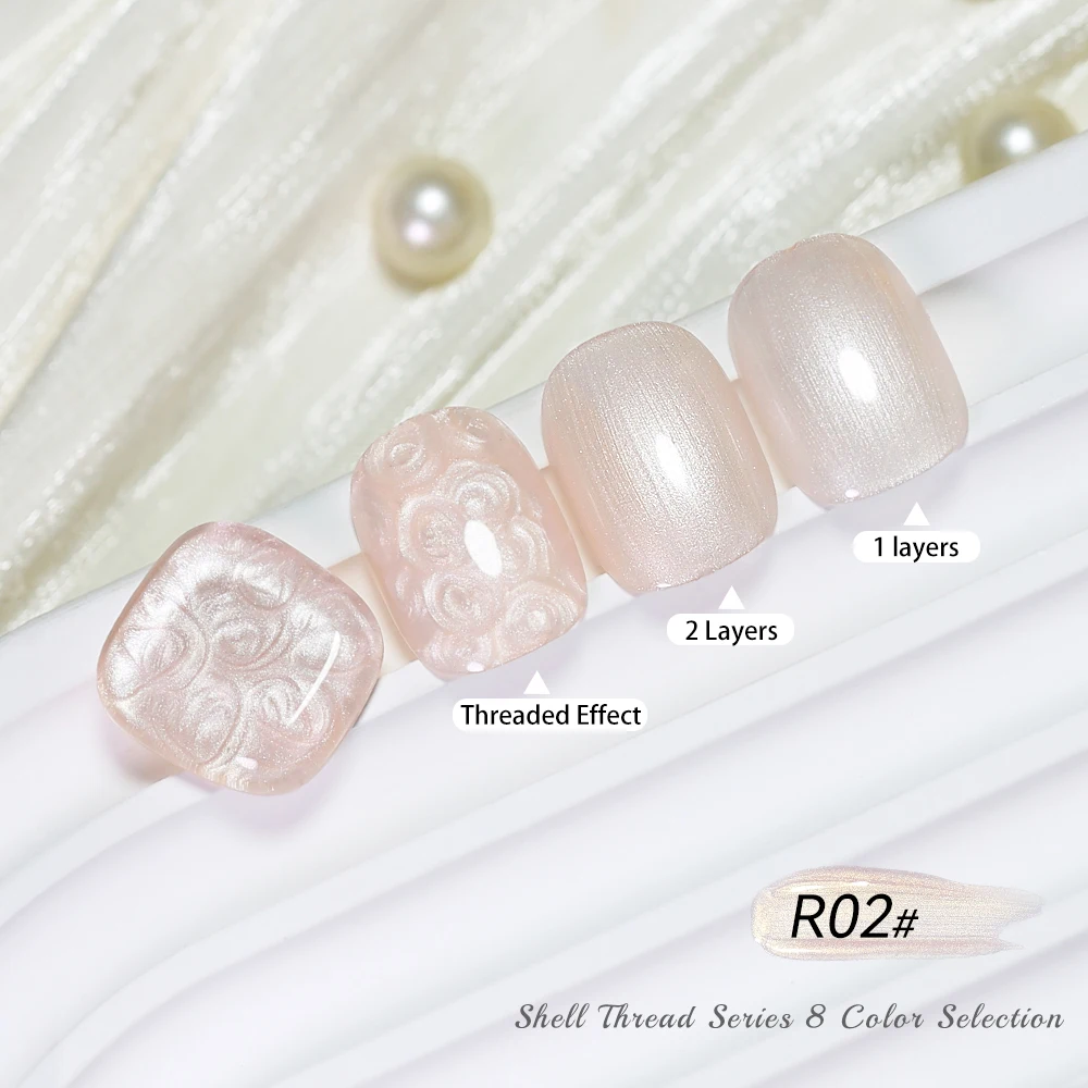 Arte Clavo 15ml Pearl White Threaded Gel Nail Polish UV LED Soak Off New Shell Pearl Fine Sparkling Pearl Texture Nail Gel