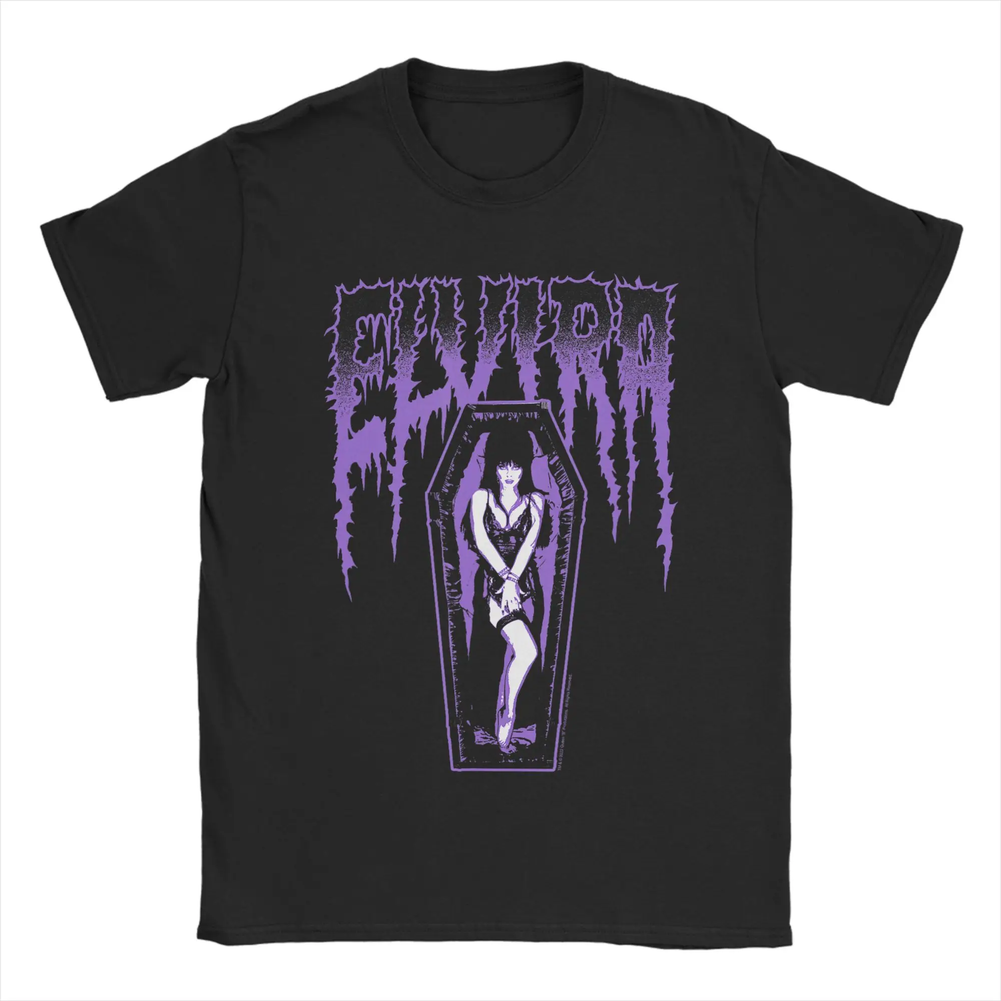 Beach Elvira Mistress of The Dark Name Hip Hop T Shirts  100 Cotton Tee Shirt for Men's Aesthetic Loose Short Sleeve Top Tees