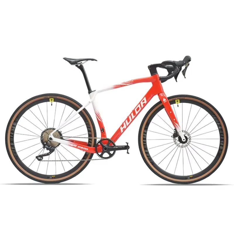 Haluada Gravel Road Bike 700X40C Carbon Fiber Fully Hidden Internal Cable Routing 10-Speed Dual Disc Brake