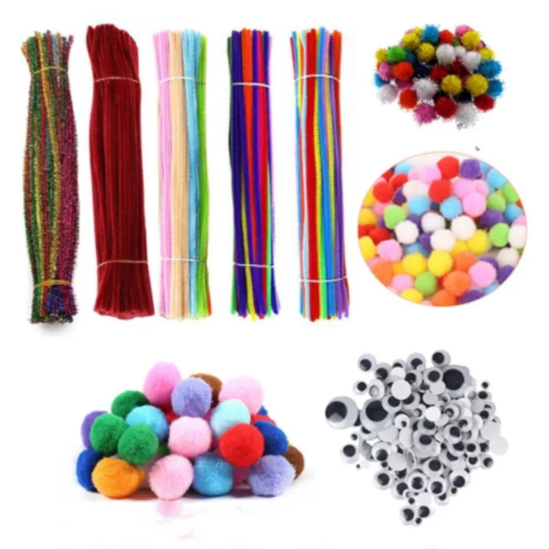 Tubo de haste de chenille para crianças, brinquedos criativos diy, varas de chenille, limpadores de jardim de infância, material educacional feito à mão, tiras de pelúcia