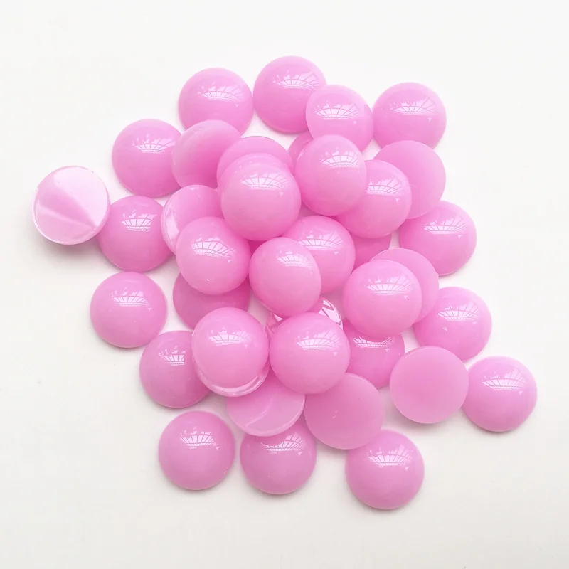 

50 PCS 14mm 16 Colors Resin Beads Round Cabochon Domes Flat back Loose Beads DIY Jewelry Accessories Settings