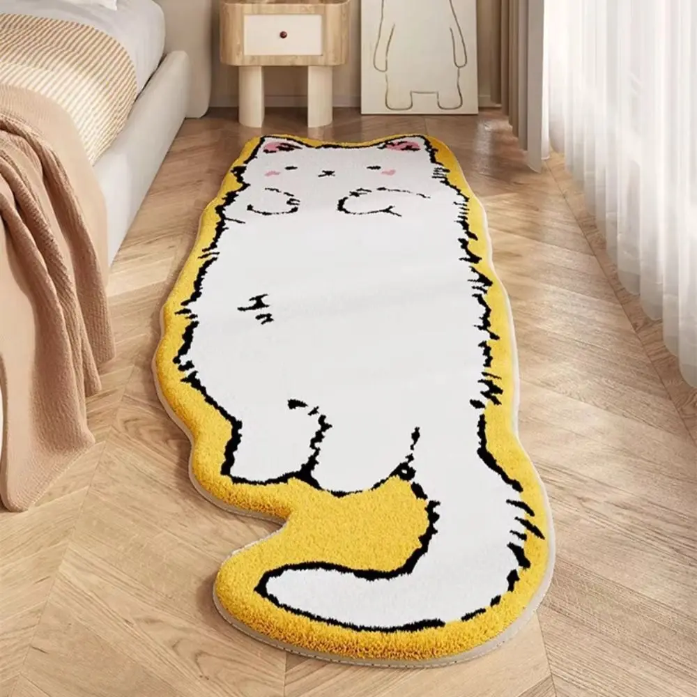 New Kawayi Cat Carpet Washable Soft Non-Slip Mat Fluffy Texture Funny Design Long Floor Mat Living Room