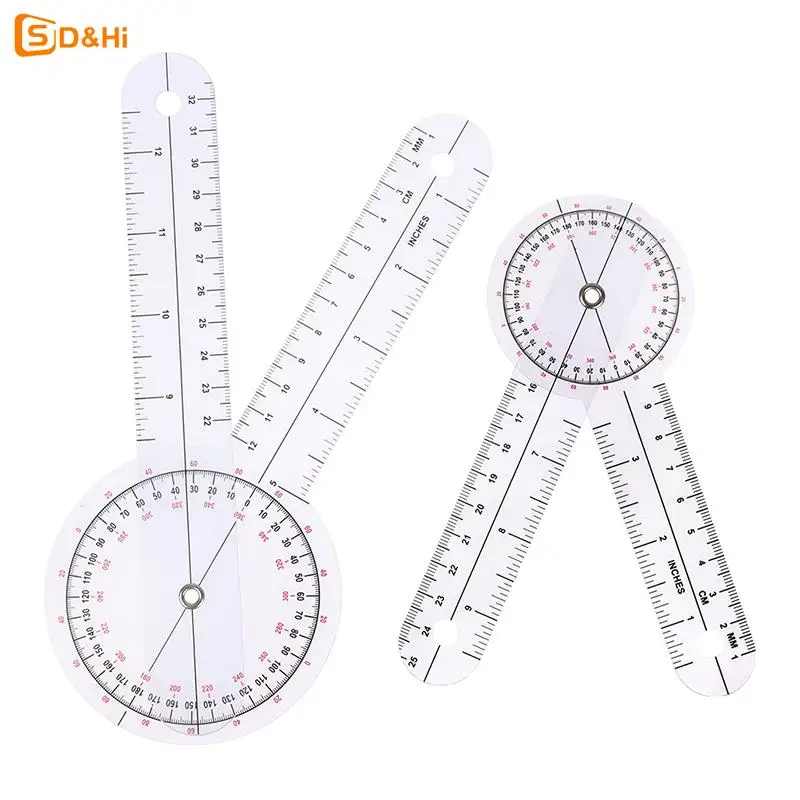 0- 360 Degree Goniometer Angle Medical Spinal Angle Ruler Angle Inclinometer Ruler Protractor Angle finder Measuring Tool