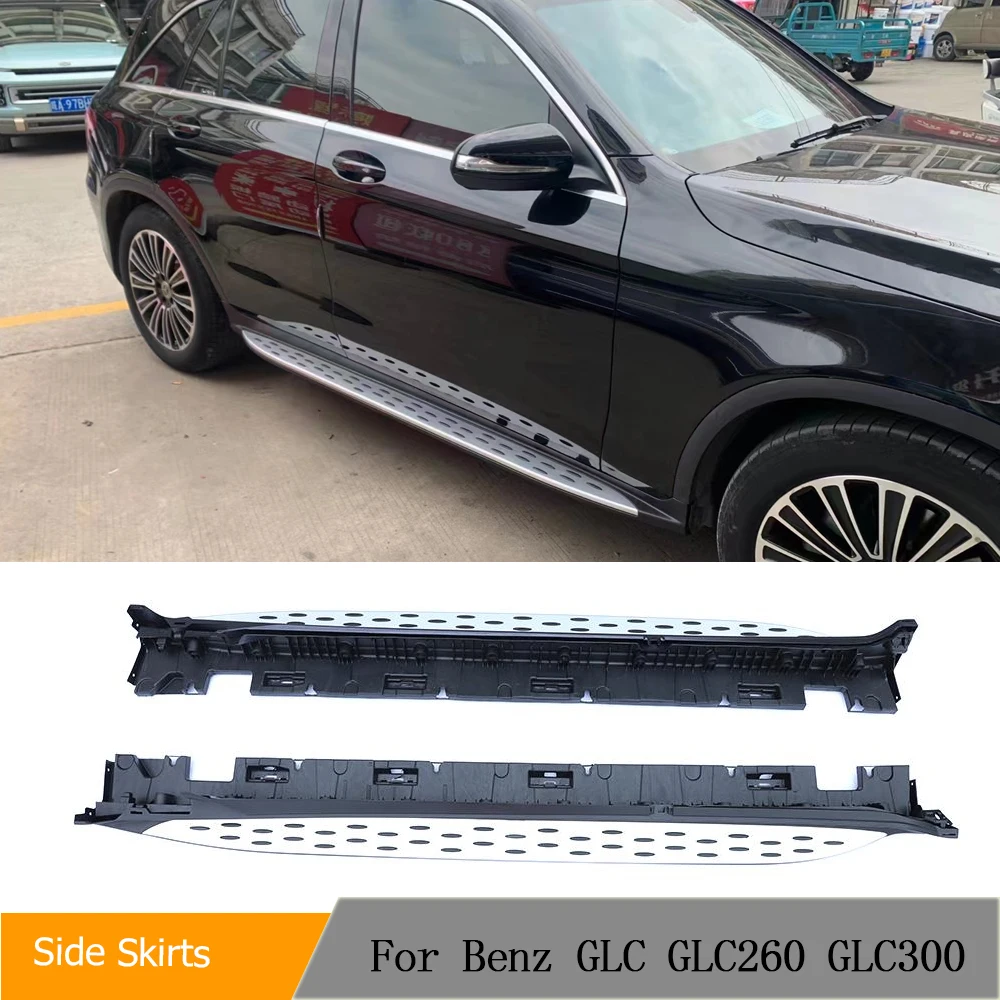 

Replacement Side Pedal Trims Aluminum Plastic for Mercedes Benz GLC Class 2015-2019 Car Running Boards Side Step Bar Pedals