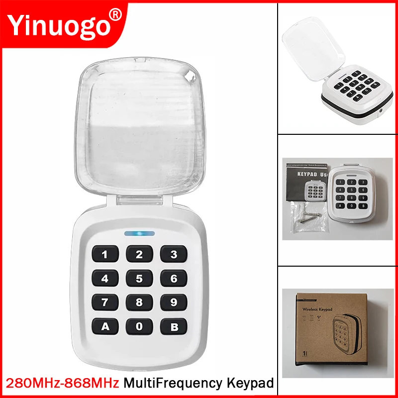 

Multifrequency Wireless Keypad Garage Door Remote Control Duplicator 280MHz-868MHz Auto Scan Code Clone Gate Opener Transmitter