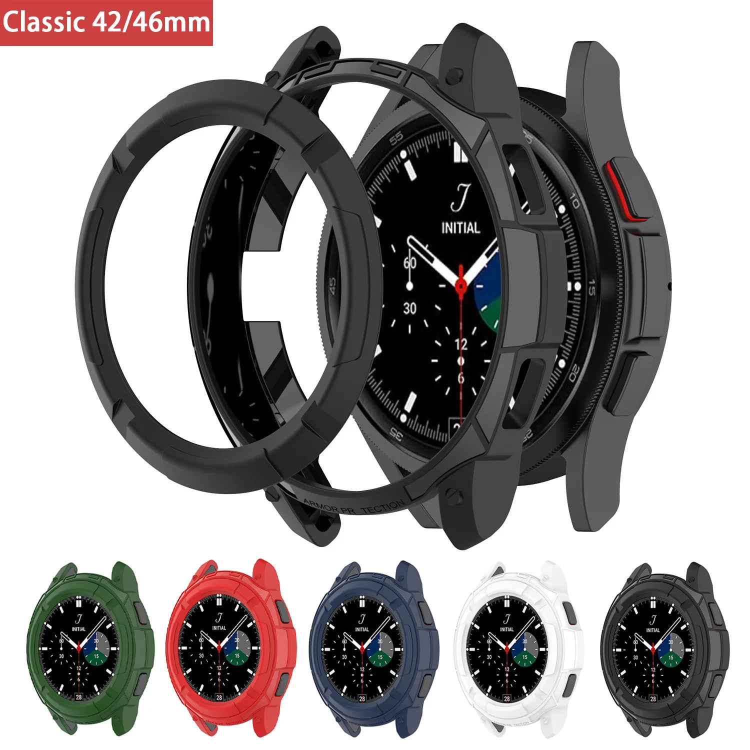 

Silicone Protective Case for Galaxy Watch 6 Classic 42mm 46mm Bumper Protective Cover for Watch 6 43mm TPU Shell Accessories