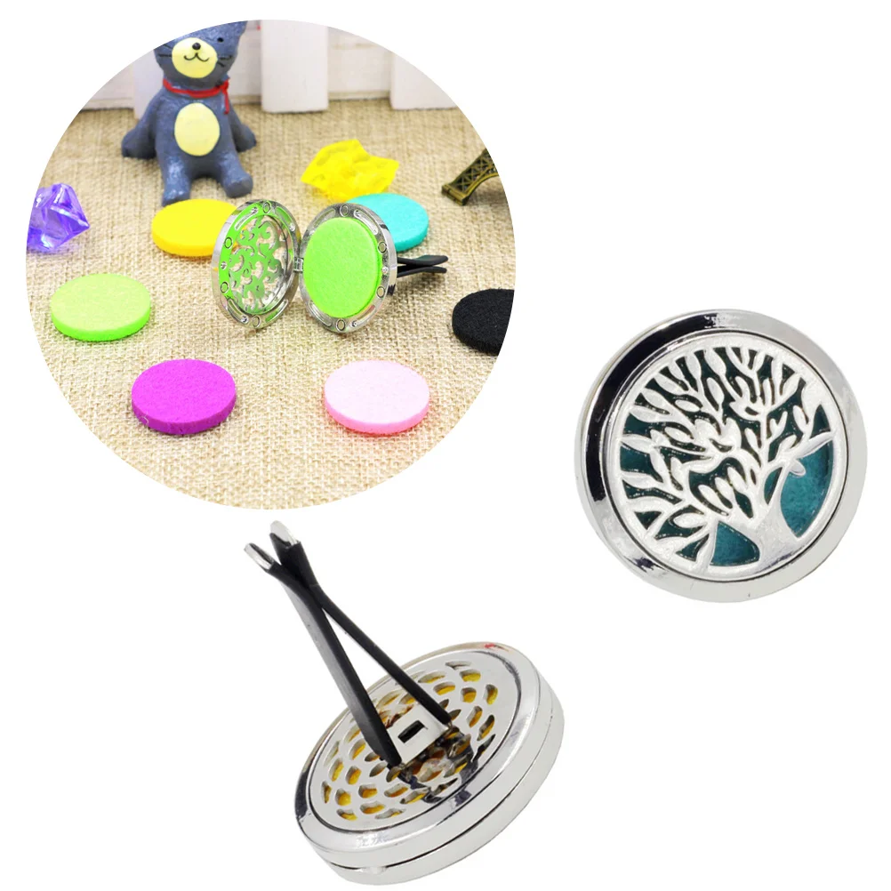 

10 pcs Perfume Clip Alloy Hollow Design Aromatherapy Air Freshener For Car Office Home Bathroom Tree Random Color Car Diffuser