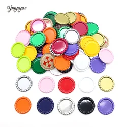 100pcs 25mm Colored Round Flattened Bottle Cap Flat Bottlecaps for DIY Hairbow Crafts Hair Bows Necklace Jewelry Accessories