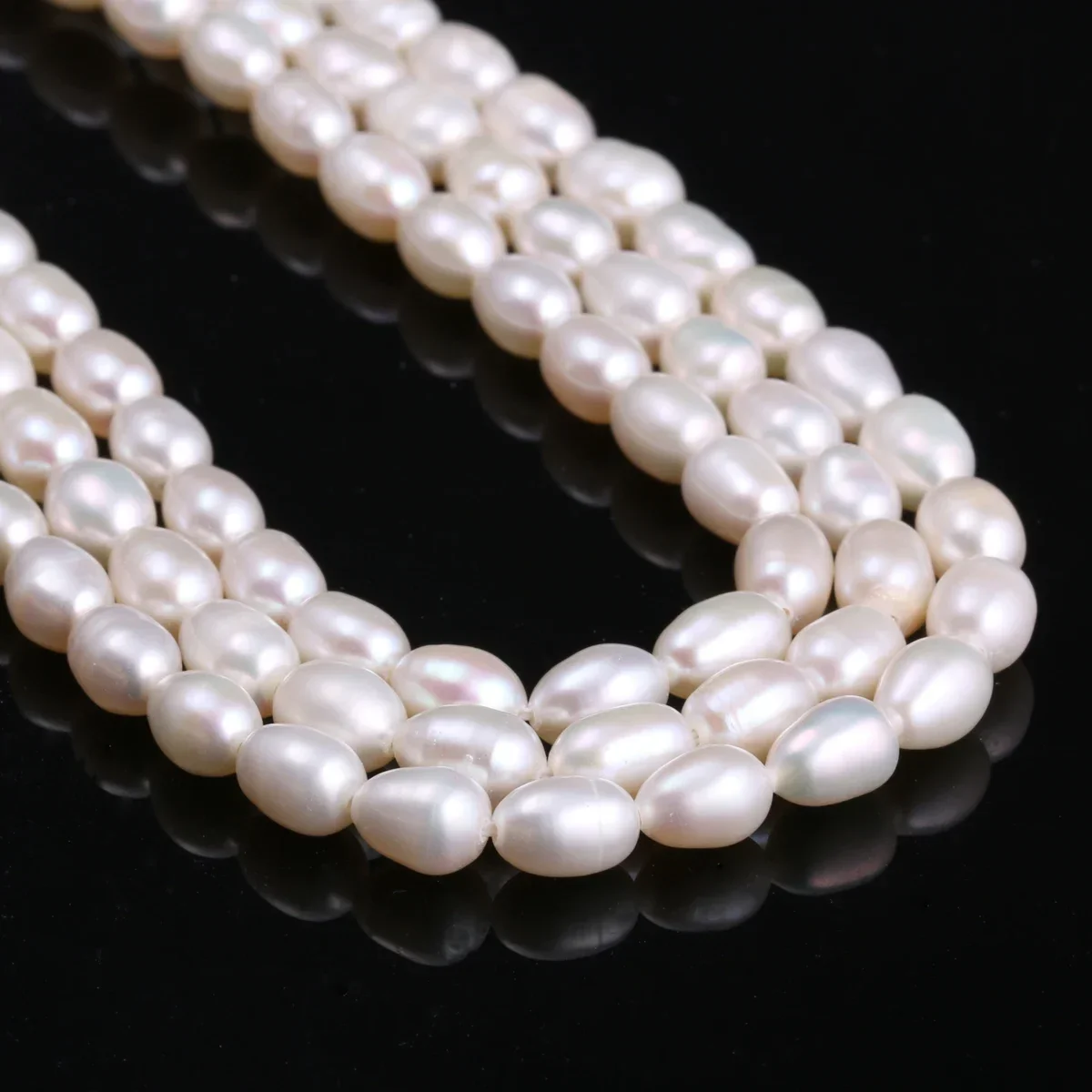5-6mm AA 36cm Natural 100% Freshwater Pearl Beaded Rice Shape Isolation Loose for Jewelry Make DIY Necklace Bracelet Accessories - Image 4