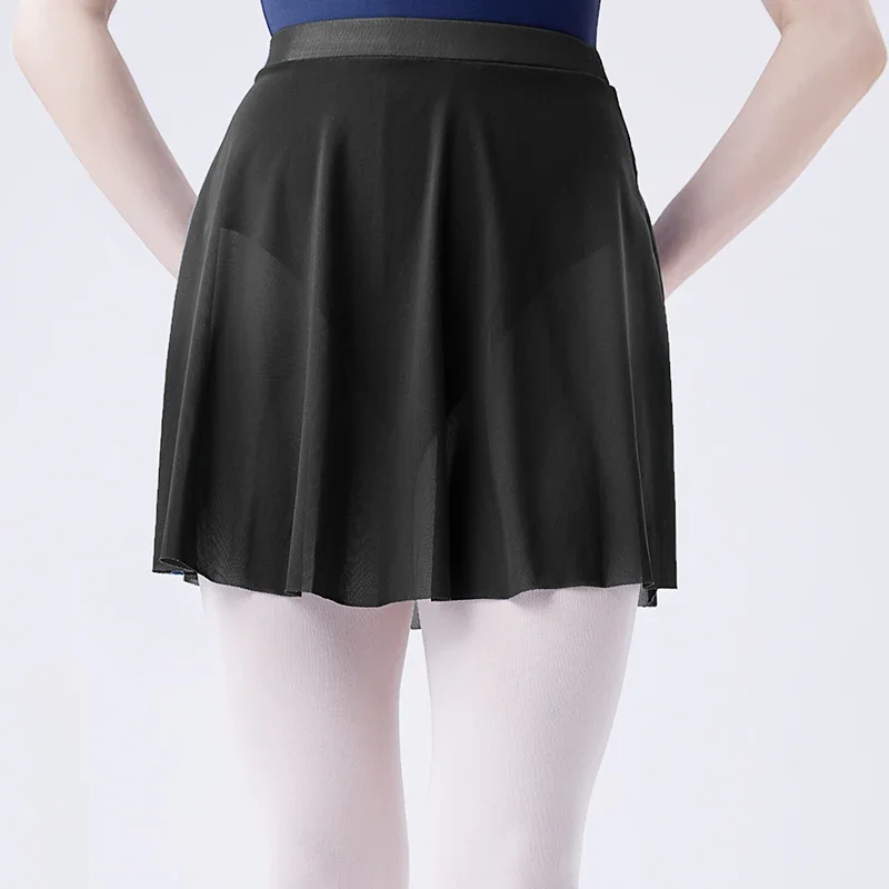 Women's Ballet Dance Skirt Adult Stretch Waist Mesh Tulle Wrap Practice Training Tutu Skirts Dance Wear