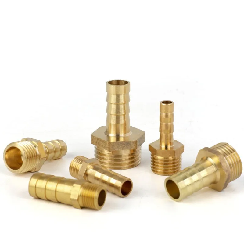 Brass Pneumatic Joint Internal Thread External Thread Straight-through Tower Adapter Water Pipe Gas Pipe Coupler 4-25mm Adaptor