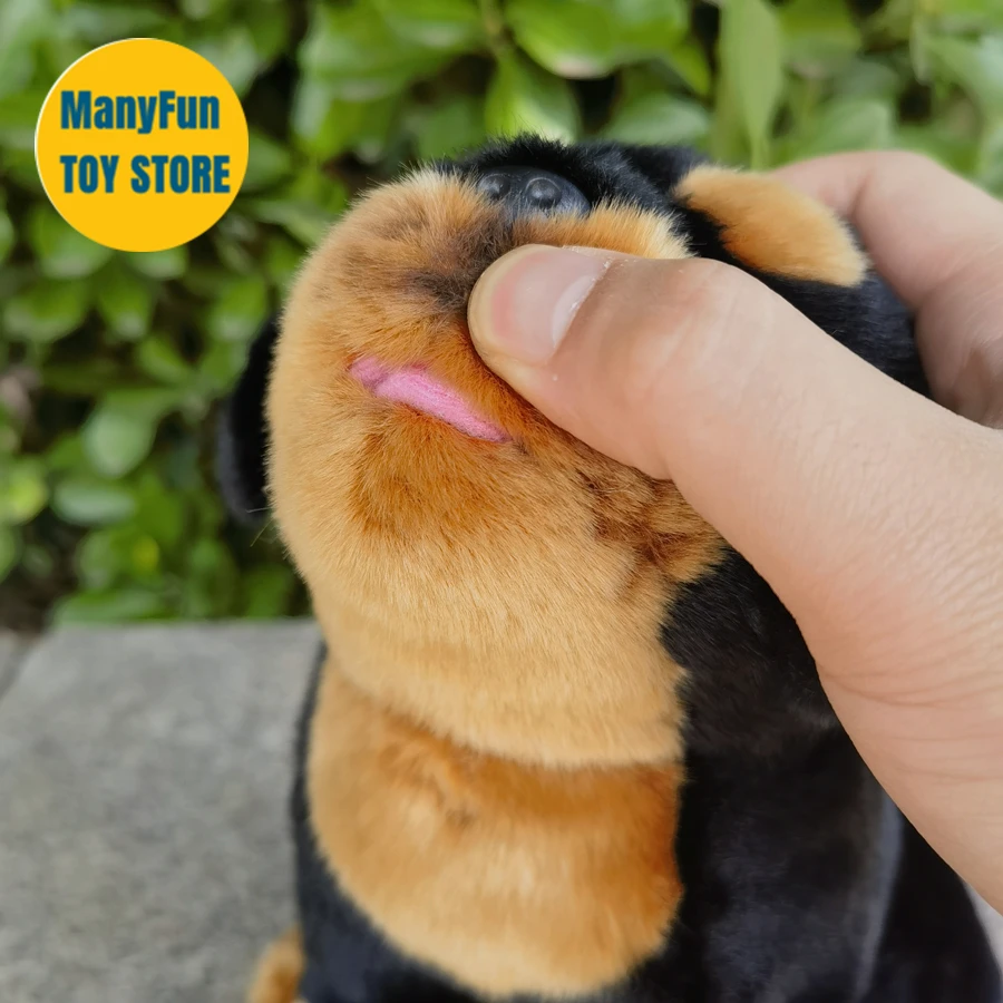 Realistic ROTTWEILER High Fidelity Cute Plushie Guard Dog Plush Toys Lifelike Animals Simulation Stuffed Doll Toy Gifts For Kids