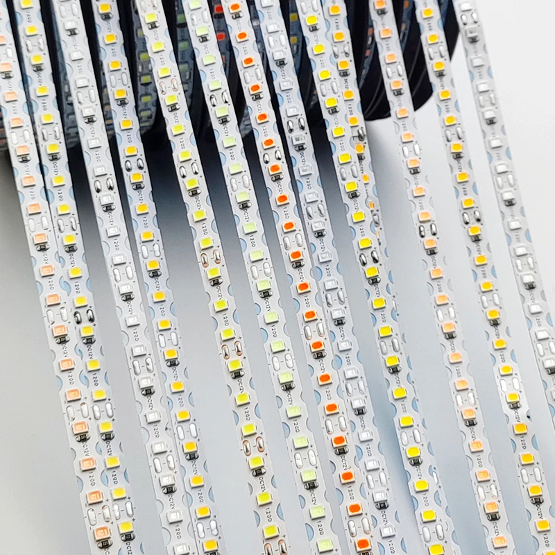 Tira de LED Flexible en Forma de S de 13 Colores, 50m~0.5m, DC12V, 6mm de Ancho, SMD2835, 120LED/m, Luz de Cadena Flexible y Plegable para Letreros de Neón DIY