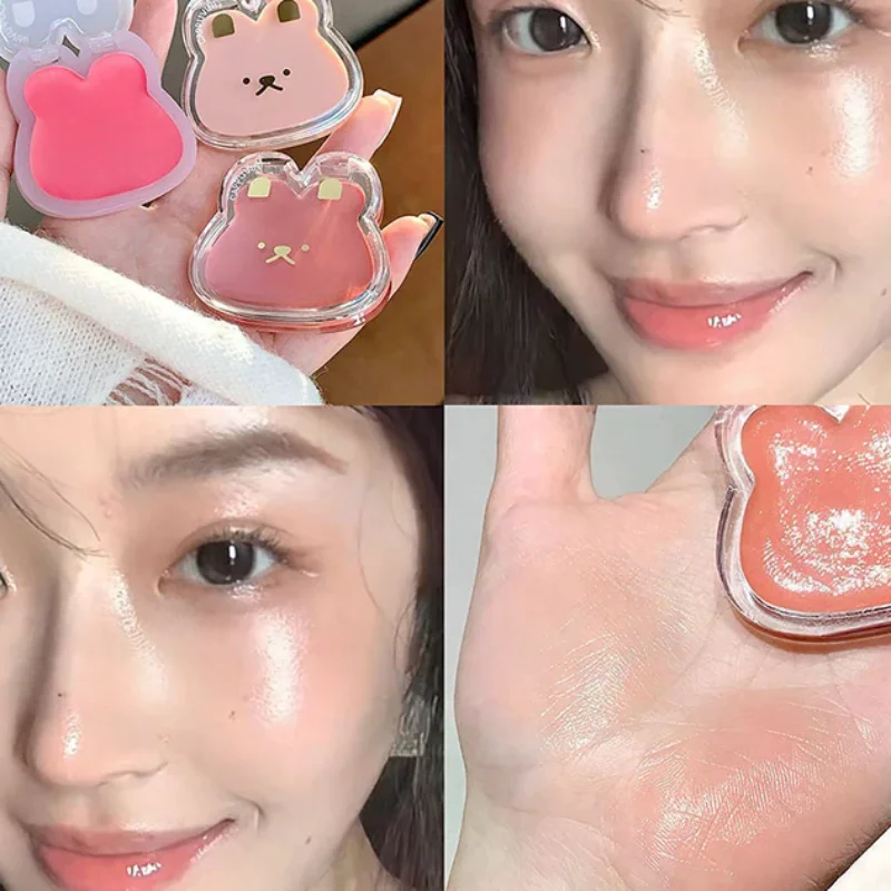 Water Gloss Cheek Cream Monochrome Blush Paste Mud Purple Orange Tint Brighten Lips Cheek Contour Rouge Waterproof Makeup Blush