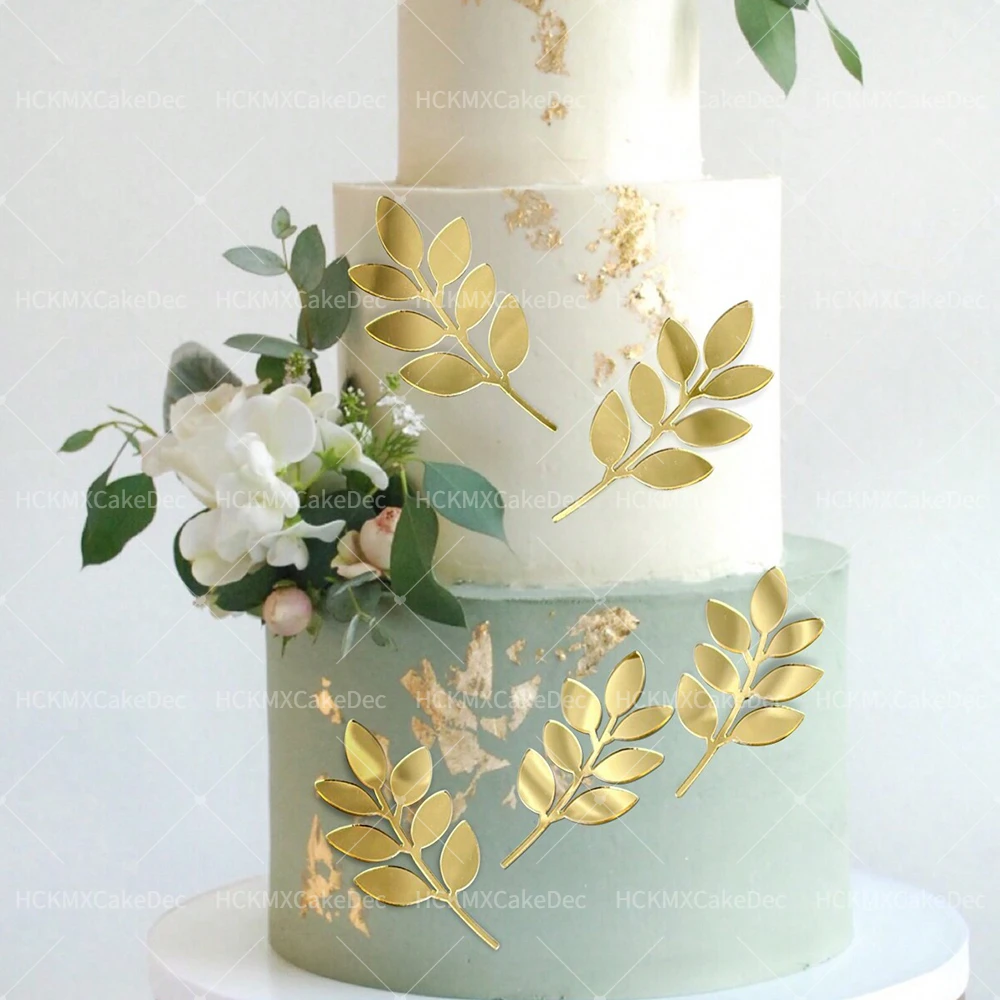 5 uds corona acrílica hoja pastel Topper pluma Ángel pastel Topper para magdalenas cumpleaños decoración del banquete de boda
