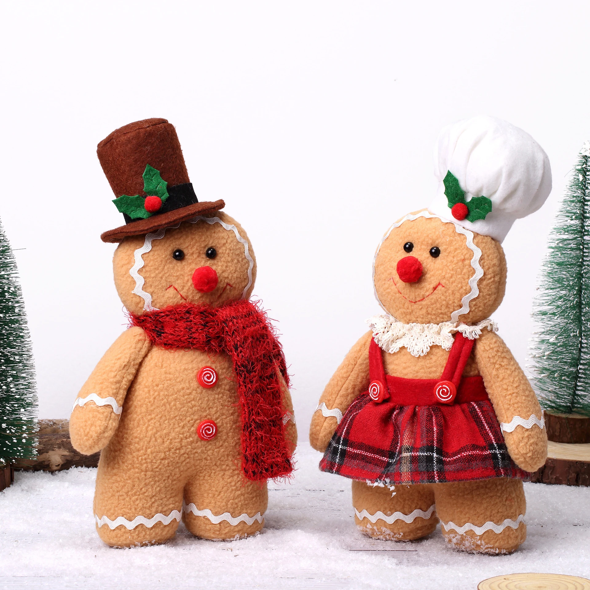 Large Gingerbread Man Doll Christmas Plush Leg Dolls Xmas Tree Ornaments New Year Kids Gift 2023 Christmas Decorations for Home