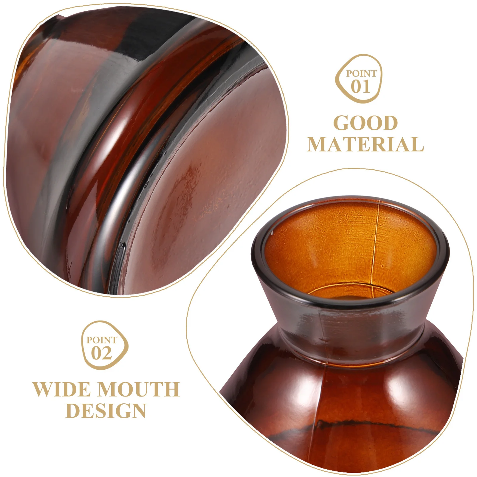 

Wide Mouth Glass Diffuser Bottle Transparent Aromatherapy Container Reed Diffuser Jar Empty Fragrance Dispenser