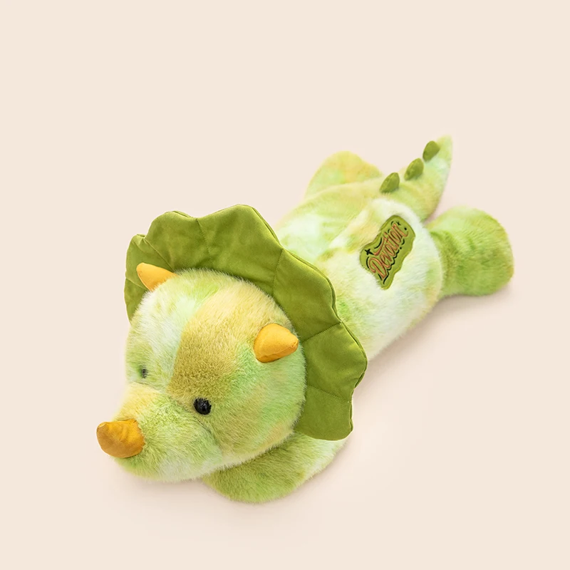 Cartoon Triceratops Plush Pillow Soft Lazy Fluffy Dinosaur Stuffed Toy Decompression Stress Relief Gift Kawaii Room Decor