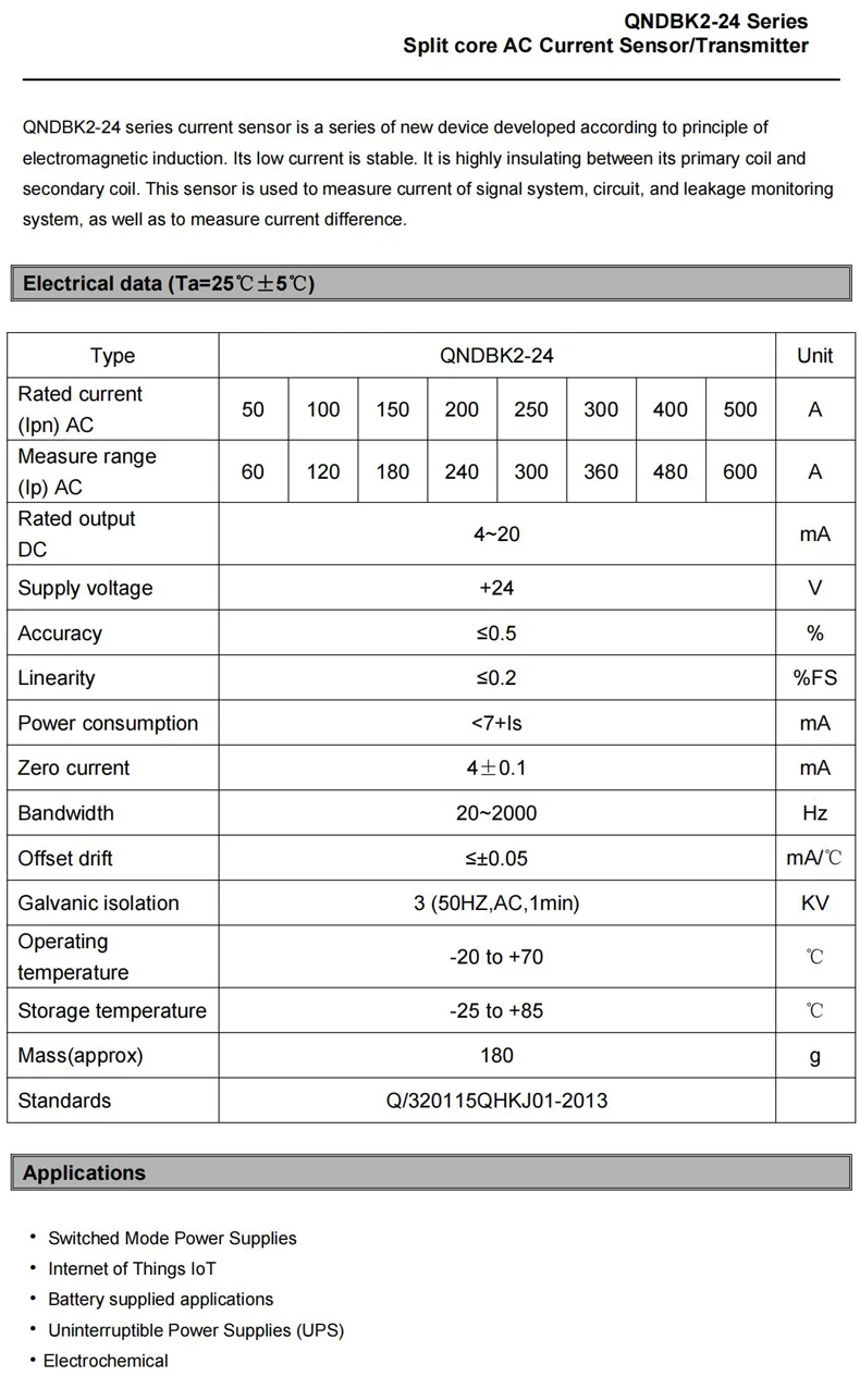 Klemm-Stromwandler CT AC 5A 10A 20A 50A 100A 200A 4-20mA Split-Core-Stromwandler Offener Stromsensor 420mA – Detail 3