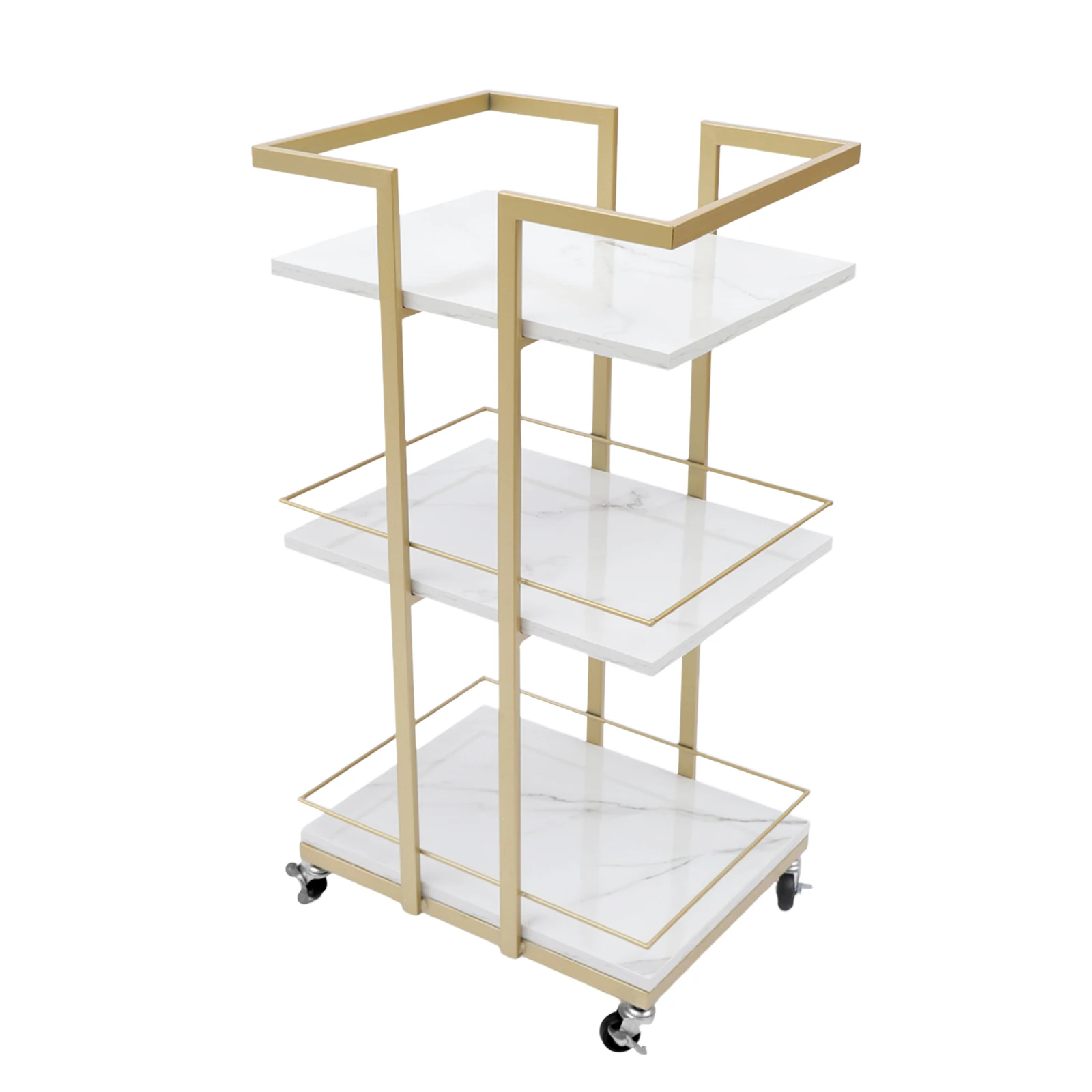 Storage Rolling Barber Cart  Storage Organizer Metal with Wheels Multi-purpose Rack Heavy-Duty Trolley for Barbershop or Home