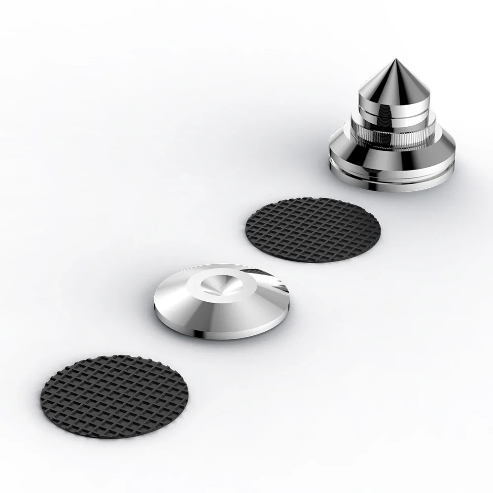 New 4PCS 28mm Diameter 304 Stainless Steel HiFi Speaker Spike Isolation Feet Cone Pad for Turntable Amplifier Floor Protection