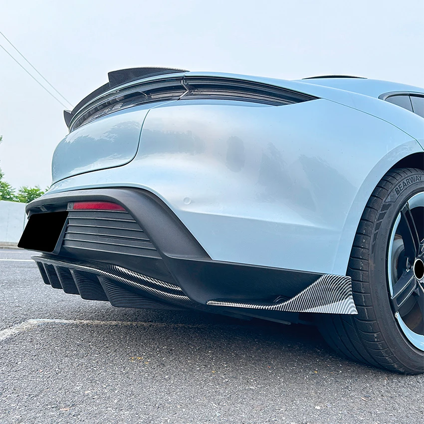 Для 2019 20 21 22 23 24 2025 Porsche Taycan Автозапчасти Задний бампер Диффузор Губный спойлер Разделитель Подбородок Комплект кузова Комплект регулировки автомобиля