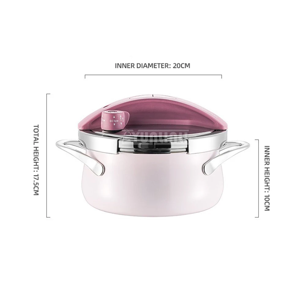 Kompor Tekanan 3L, Kompor Tekanan Tebal Baja Tahan Karat 304 Rumah Tangga, Peralatan Masak Dapur LFDPC-LL3001
