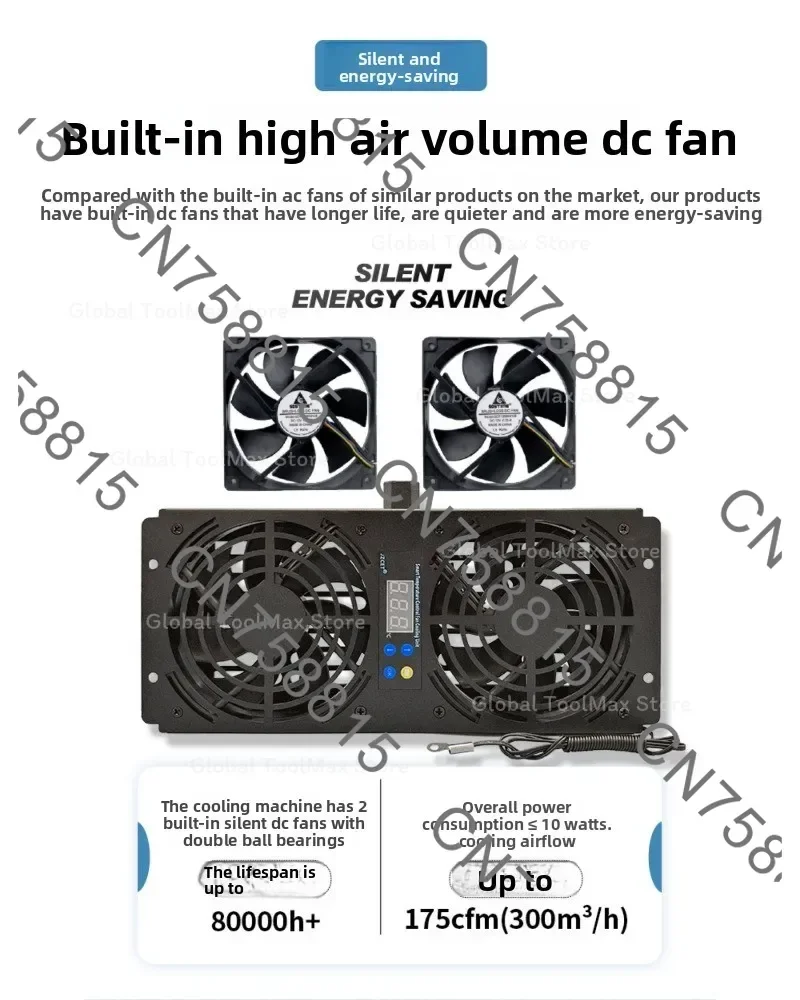 Speed regulation, energy saving, noise reduction, exhaust air cooling fan module, 1 cabinet fan, intelligent temperature control