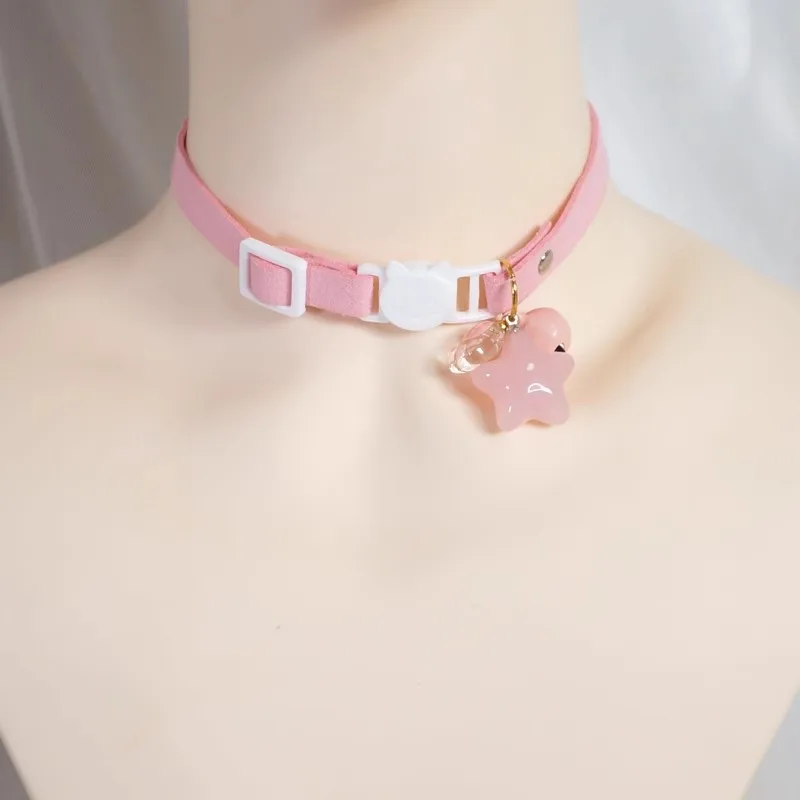 Japanese Lolita Original Sweet Cat Claw Bell Star Collar Choker Y2K Cute Girl Harajuku Wind Jewelry Soft Girl Necklace