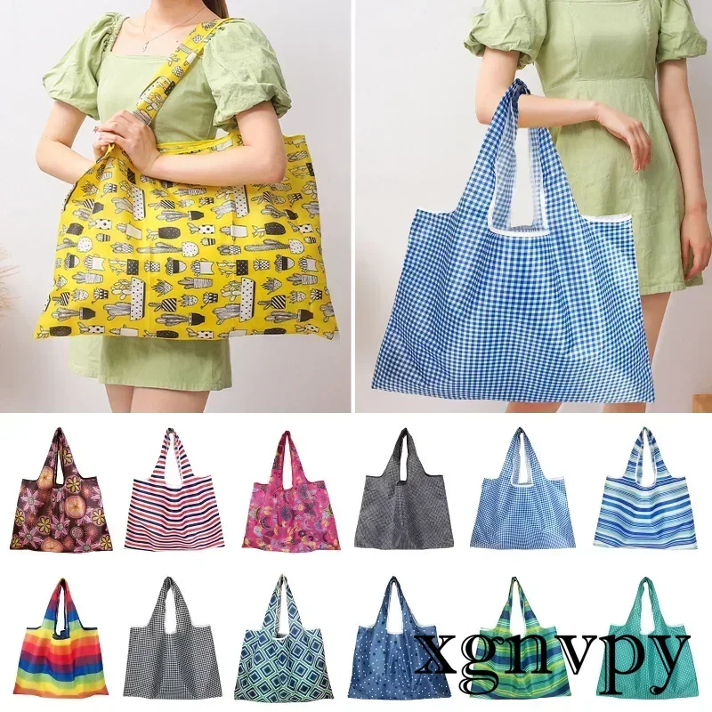 xgnvpy Large Shopping Storage Bags Reusable Grocery Package Beach Toy Bags Shoulder Pouch Foldable Travel Tote Bag image 2