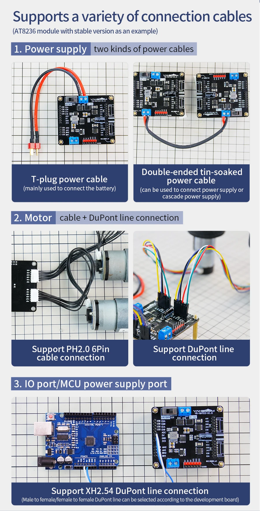 Yahboom H-Brücke Dual Motor Drive Board Elektronikmodul mit AT8236 Chip Unterstützung 5-12V Spannung TB6612FNG Modul für Roboterauto – Detail 24