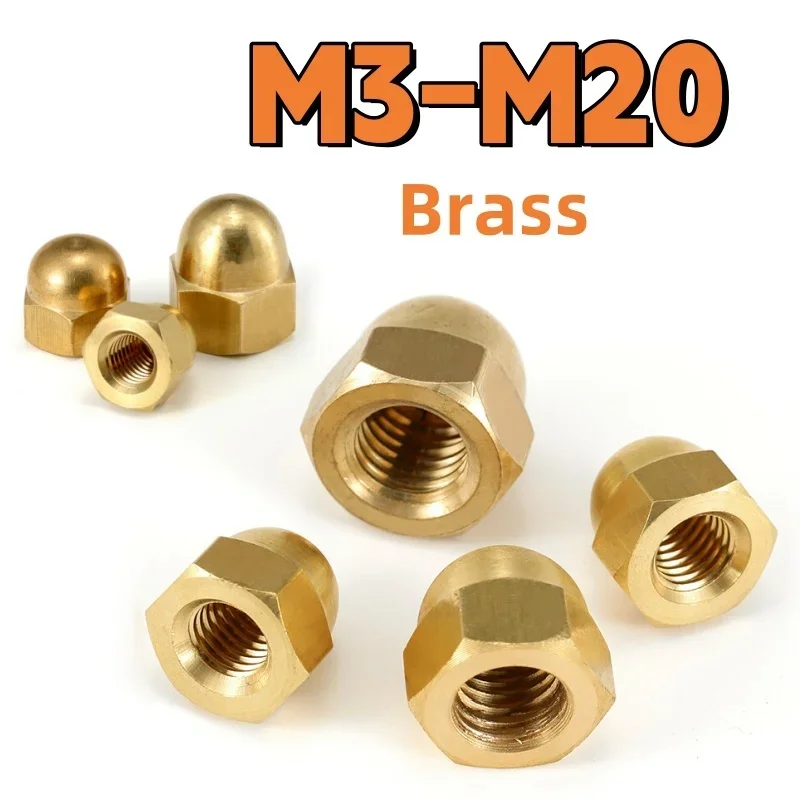 Acorn Nuts M3 M4 M5 M6 M8 M10 M12 M14 M16 M18 M20 Brass Dome Hex Nut Semicircle Nuts Blind Nut for Decrotive