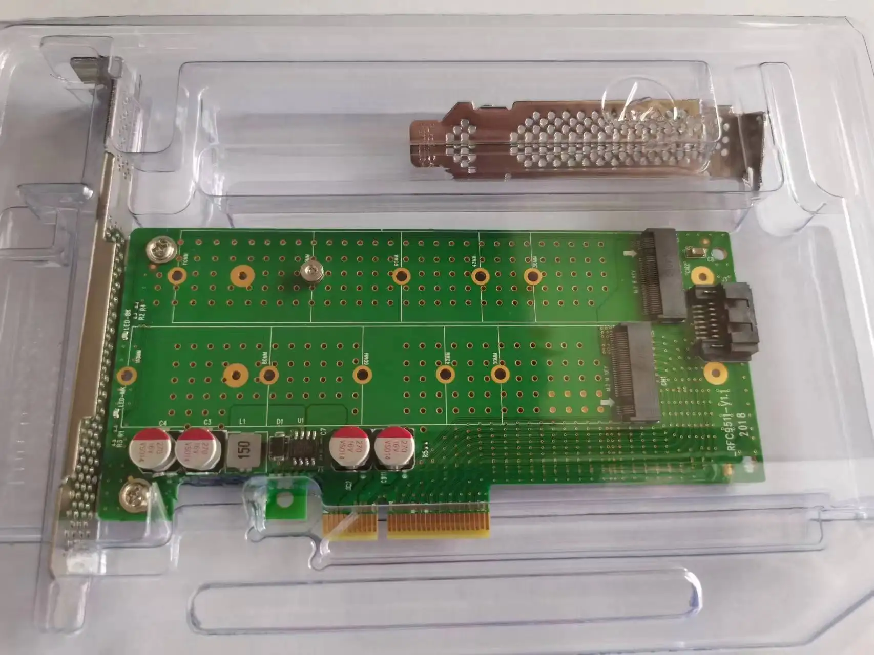 Shinreal Dual M.2 Adapter - NVMe and SATA on One Card --XIC-PE342