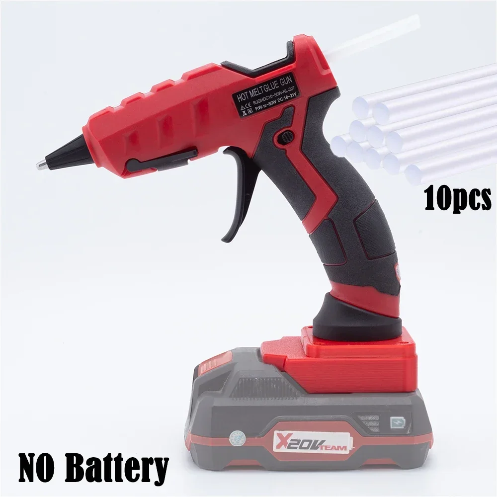 Cordless Electric Hot Melt Glue Gun for Parkside X20V Team Lithium Battery w/10pcs Glue Stick Hot Melt Welding Home Crafts DIY