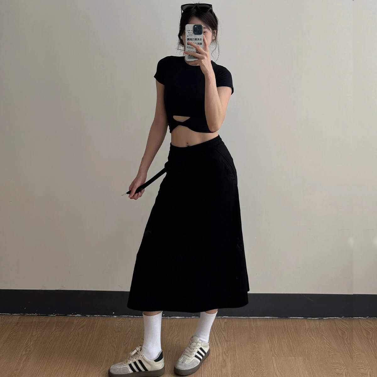 

2025 Tennis Skirts Dress Women's Skirt Golf Wear Long Skirt Elegant Gym Sportswea Pull rope tighten waist shape Sweatsuit Skirt
