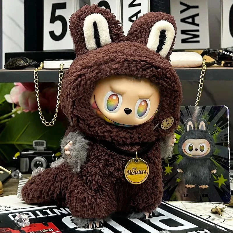 Pink Dinosaur Outfit Clothes For Labubu Doll Great Leader Demon Wings Totoro Baby Shark Cosplay Clothing Dollhouse Accessories