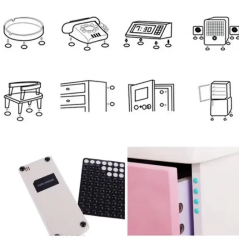 다기능 실리콘 댐퍼 버퍼, 자체 접착 캐비닛 가구 보호 패드, 시트 당 100 개