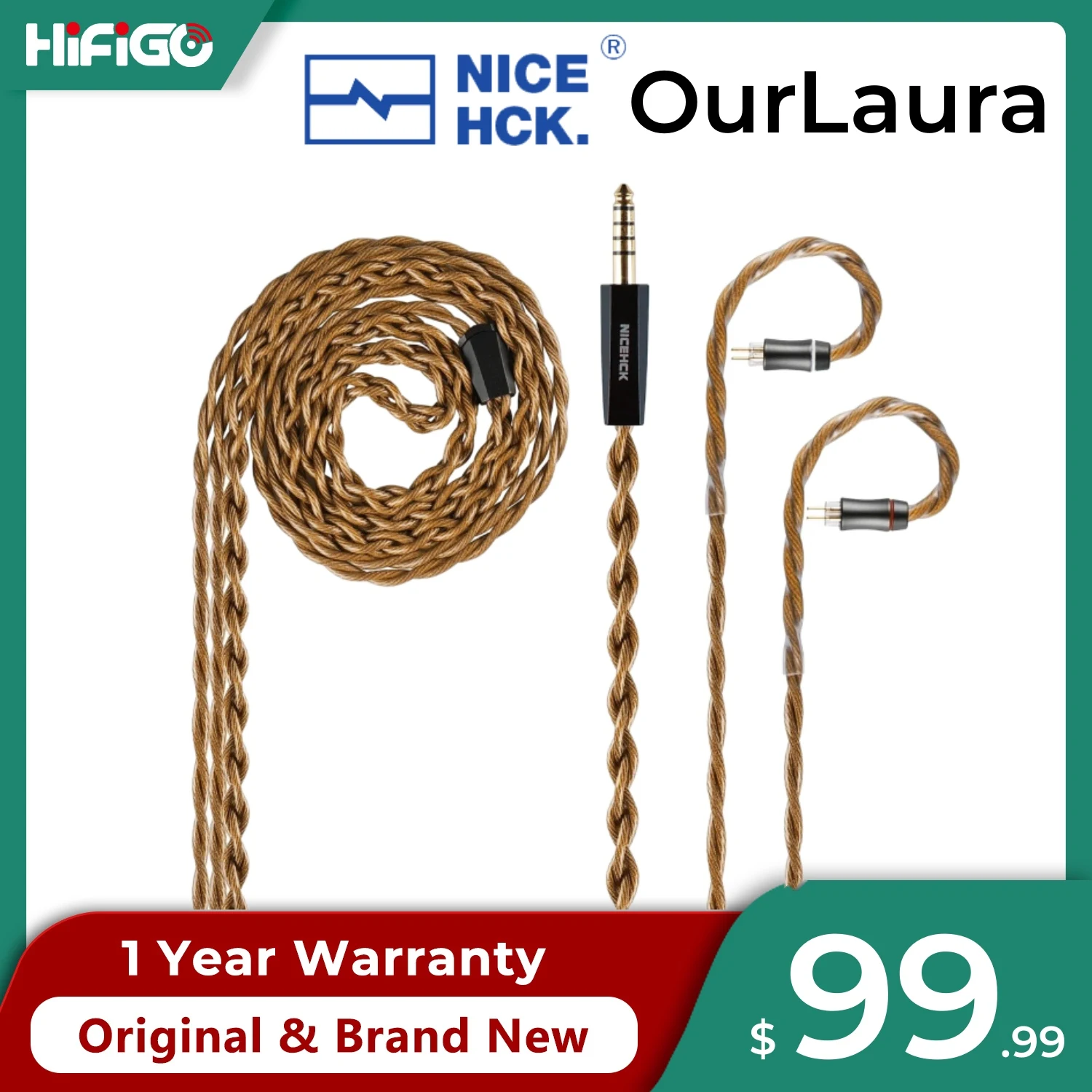 

NiceHCK OurLaura 16.6AWG Earphone Cable Triple Composite British High Conductivity Copper MMCX/0.78 for Fudu Perfomer8 F1 Pro