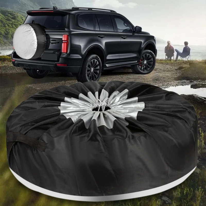 1Pc/4Pcs Tire Cover Tire Protective Cover Spare Tyre Anti Scratch Bag Wheel Cover Waterproof Car Tire Bag with Handle