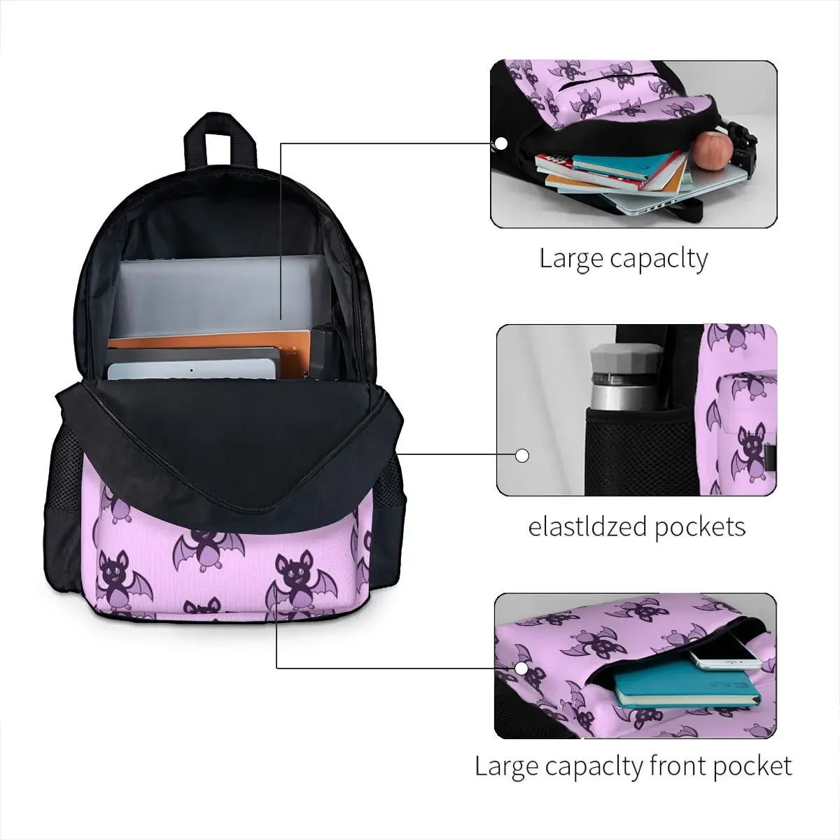 Sushi-Sacs à dos Poison Bat Cartable pour garçons et filles, sacs d'école pour étudiants, sac à dos de dessin animé pour enfants, sac à dos de voyage, sac initié