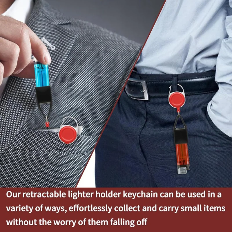 36Pieces Lighter Holders Retractable Lighter Clip Keychain Assorted Colour Lighter Holder With Lighter Cover Single Clip