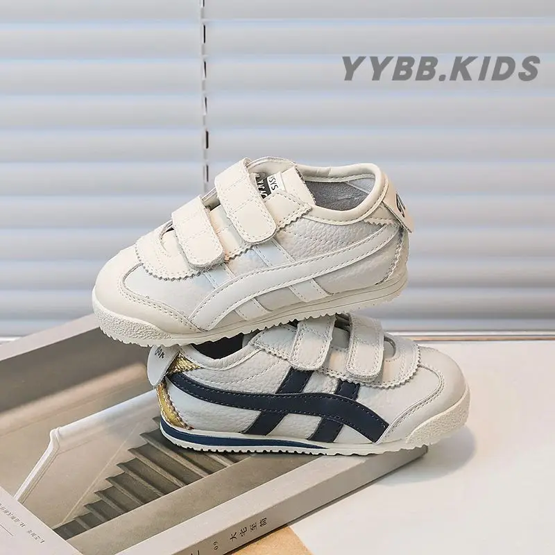 

2024Spring New Stain-Resistant Children's Casual Boys' Soft Bottom Little White Sneakers