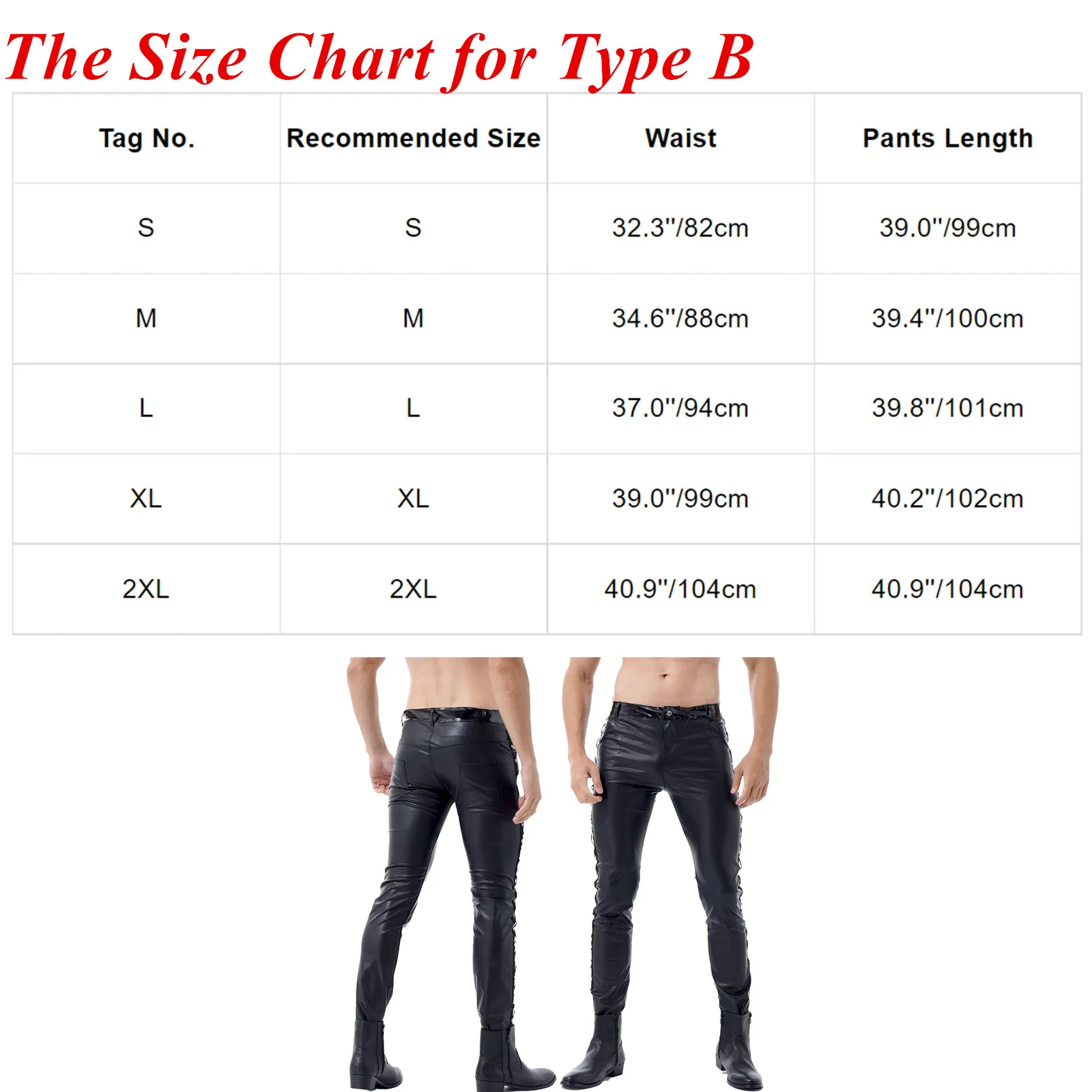 Men Latex Long Pants Shiny Wet Look PU Leather Pants Glossy Mid Waist Straight Trousers Party Bar Nightclub Stage Show Costume