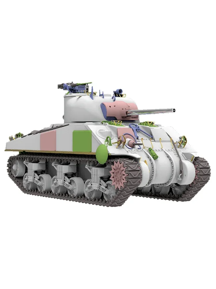 طقم تجميع نماذج رايفيلد RM-5119 M4A4 خزان شيرمان مع برميل معدني بمقياس 1/35