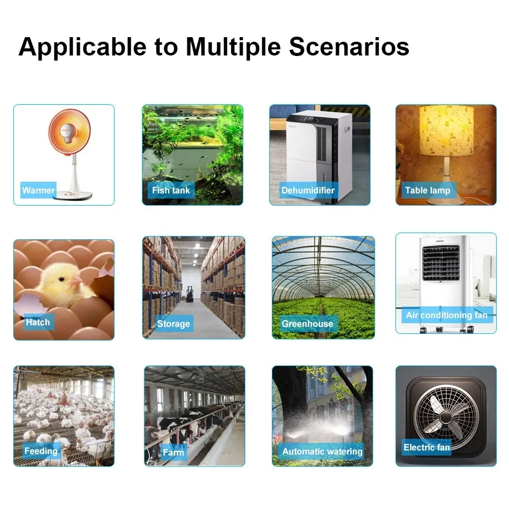 Tuya Wifi 16 a20a Smart Temperature umidità Switch Monitor di alimentazione con sensore sonda termostato per acquario serra magazzino