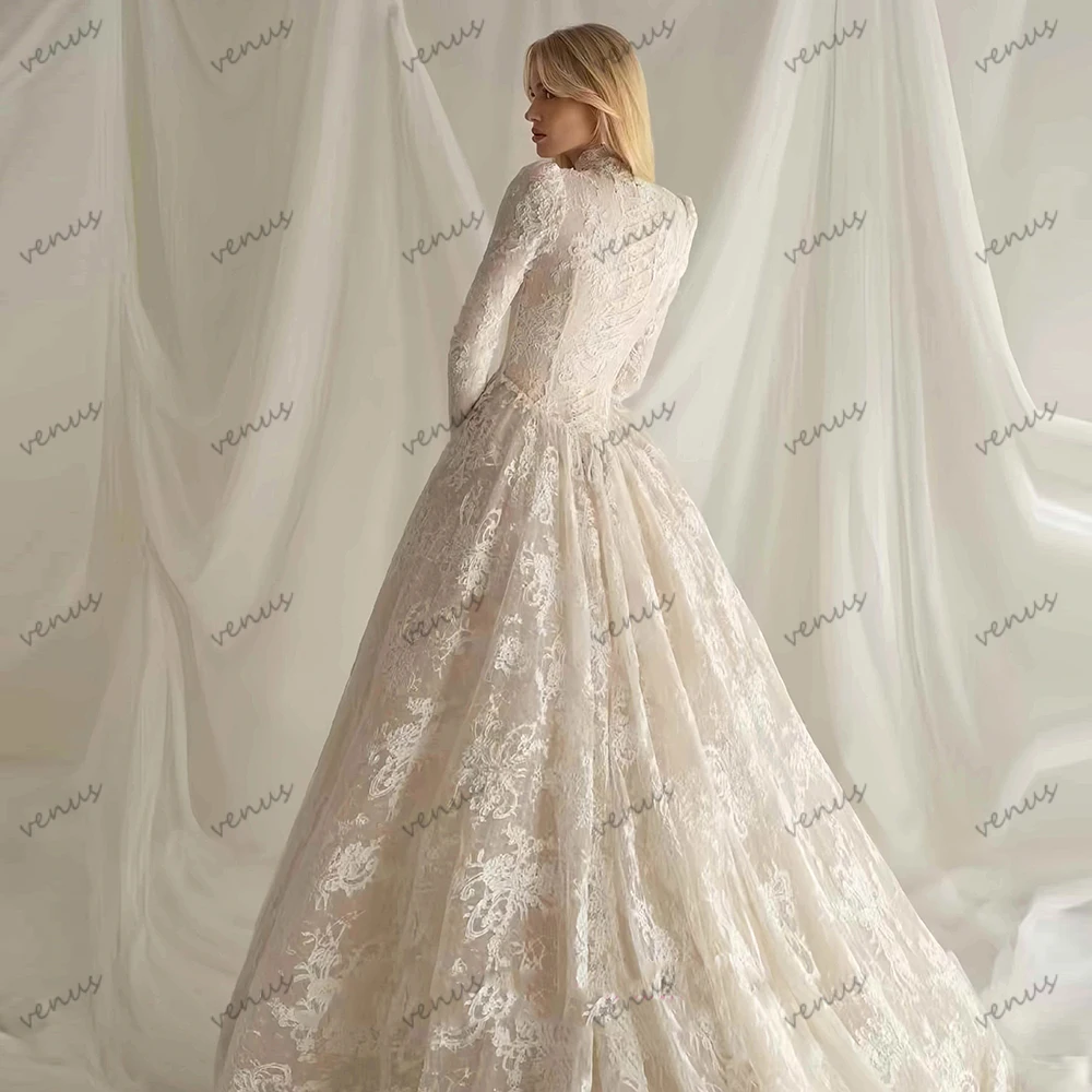Graceful Wedding Dresses A Line Bridal Gowns Lace Tiered Robe Pretty Gorgeous свадебное платье Vestidos De Novia Customized 2027