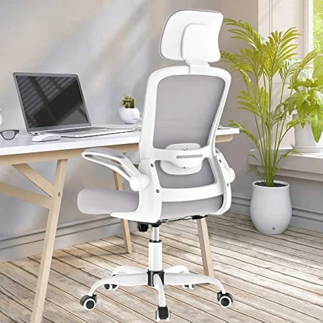 Swivel Mesh Task Desk Office Chair, Black and 2024 White Hearts