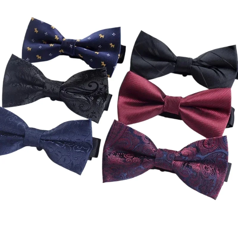 Men's bow tie Men's wedding Best man groom black formal Burgundy dress bow woman