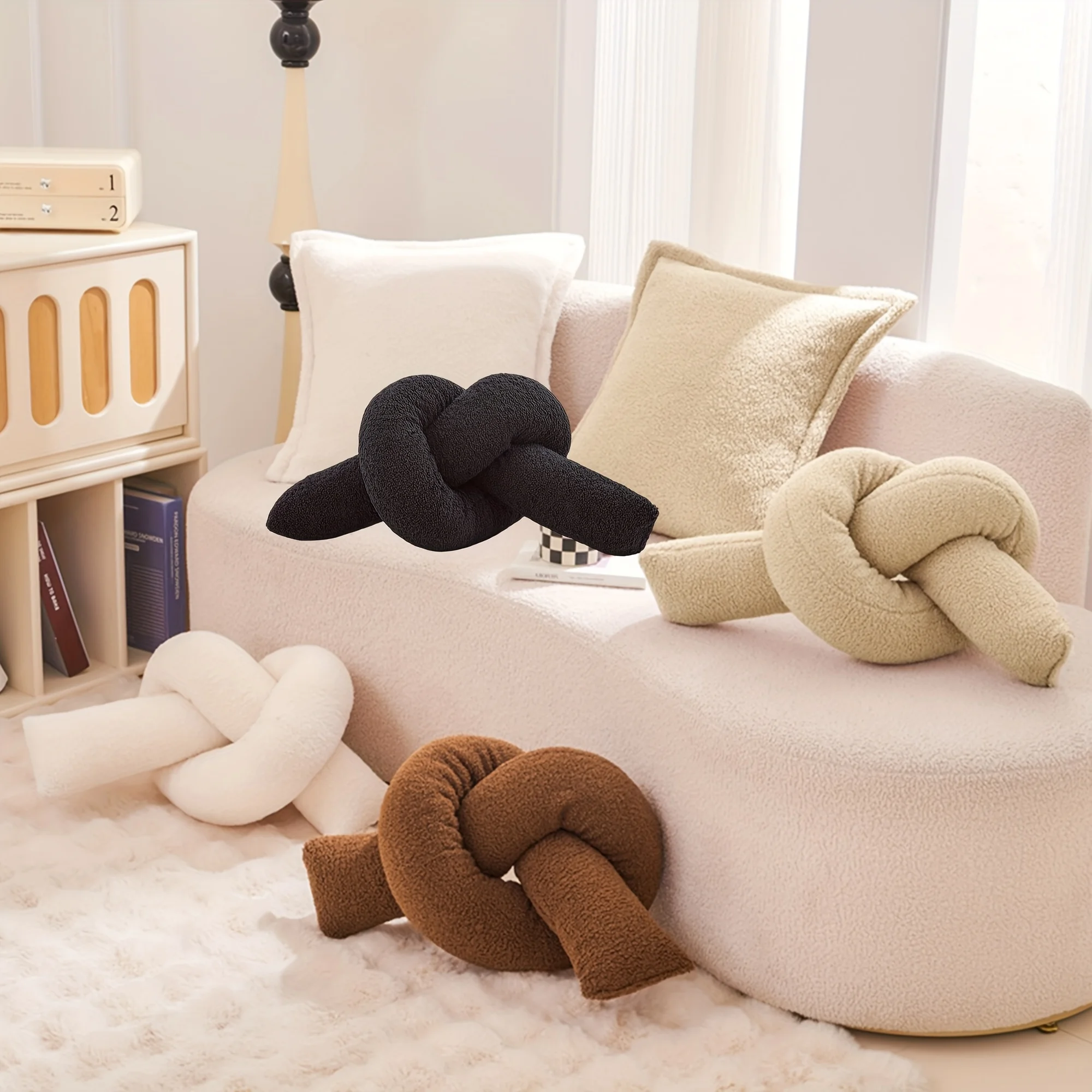 

1 шт. подушка с узлом, длинная форма, мягкий узел, плюшевая подушка, украшение для дома, декоративные подушки для дивана, спальни, автомобиля, офиса, подарок