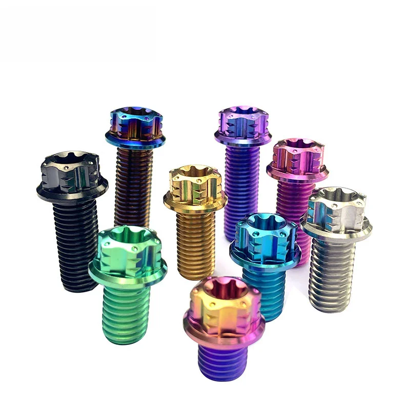 M5 M6 M8 x 15 20 25 30 35 40 45 50 55mm Flanged Hex Head Bolts, TC4/Gr5 Titanium Alloy Screws Strenth 10.9